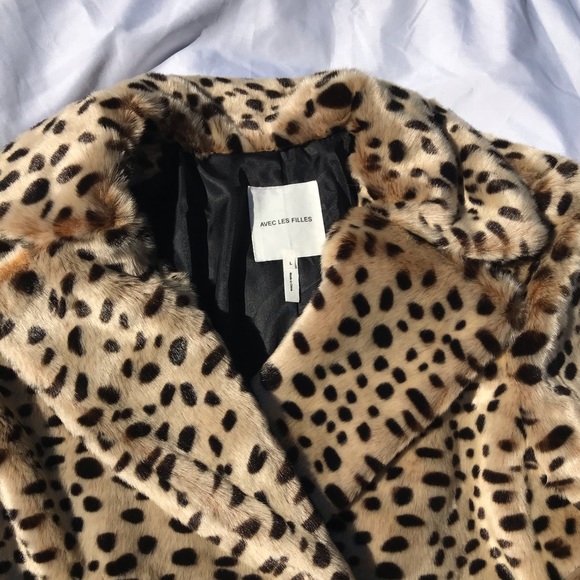 Avec Les Filles Leopard Print Car Coat - Picture 5 of 8